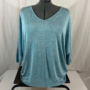 Lane Bryant Women’s Size 22/24 Blue Heather V-neck Sweater w Peekaboo